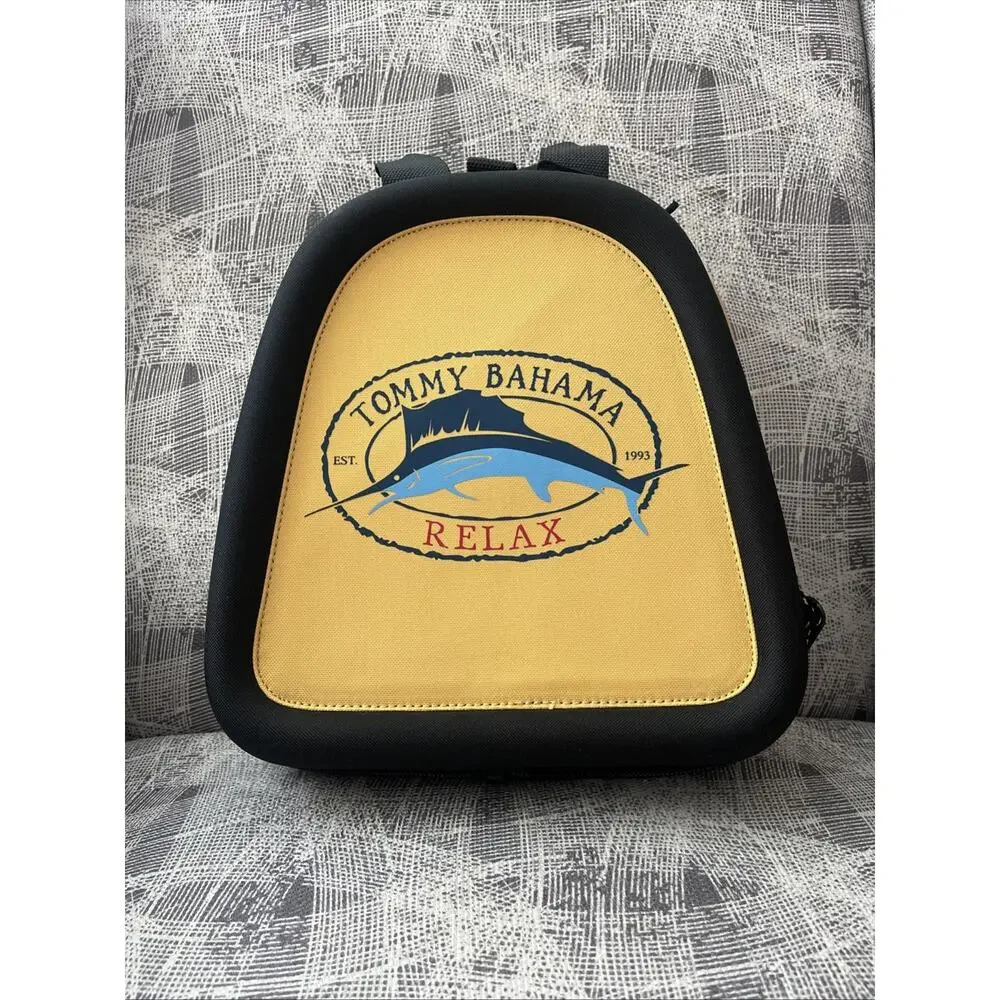 NWT Tommy Bahama Hard Sided Expandable Duffle Bag Black Yellow Travel